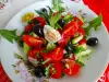 Colorful Salad with Radishes, Cherry Tomatoes and Dandelion Leaves