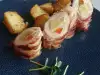 Kiprolletjes met pancetta en wortelen