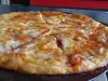 Easy Pizza with Ham, Mozzarella and Processed Cheese