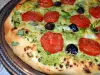 Pizza con pesto de calabacín