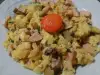 Scrambled Eggs with Sausage and Mushrooms