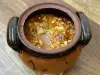 Pork Ribs with White Beans and Garlic in a Clay Pot