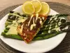 Gegrilde zalm met asperges en een hollandaise saus