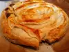 Pastel de hojaldre con plátanos y crema de chocolate