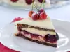 Chocolate Cake with Cream and Cherries