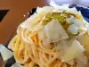 Spaghete cu sos Pesto Genovese și parmezan