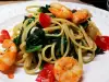 Spaghetti with Spinach and Shrimp