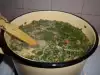 Tasty Spinach Soup with Carrots and Tomatoes