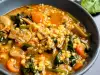 Spinach Stew with Bulgur and Mushrooms