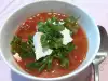 Cold Tomato Soup with Feta Cheese