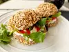 Cold Sandwiches with Yogurt Salad and Arugula