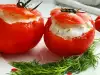 Tomates rellenos con ensalada de yogur