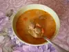 Sopa de albondiguillas con calabacín