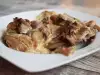 Tender Beef Steaks in a Glass Baking Dish