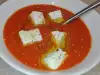 Dietary Tomato Cream Soup with Feta and Oregano