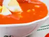 Cold Tomato Soup with Boiled Eggs