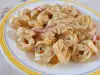 Tortellini mit Speck und Sahne