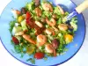 Spring Green Salad with Olives and Shrimp