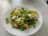 Green salad with Radish and Crab Rolls