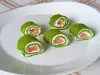 Grüne Pfannkuchen mit Lachs